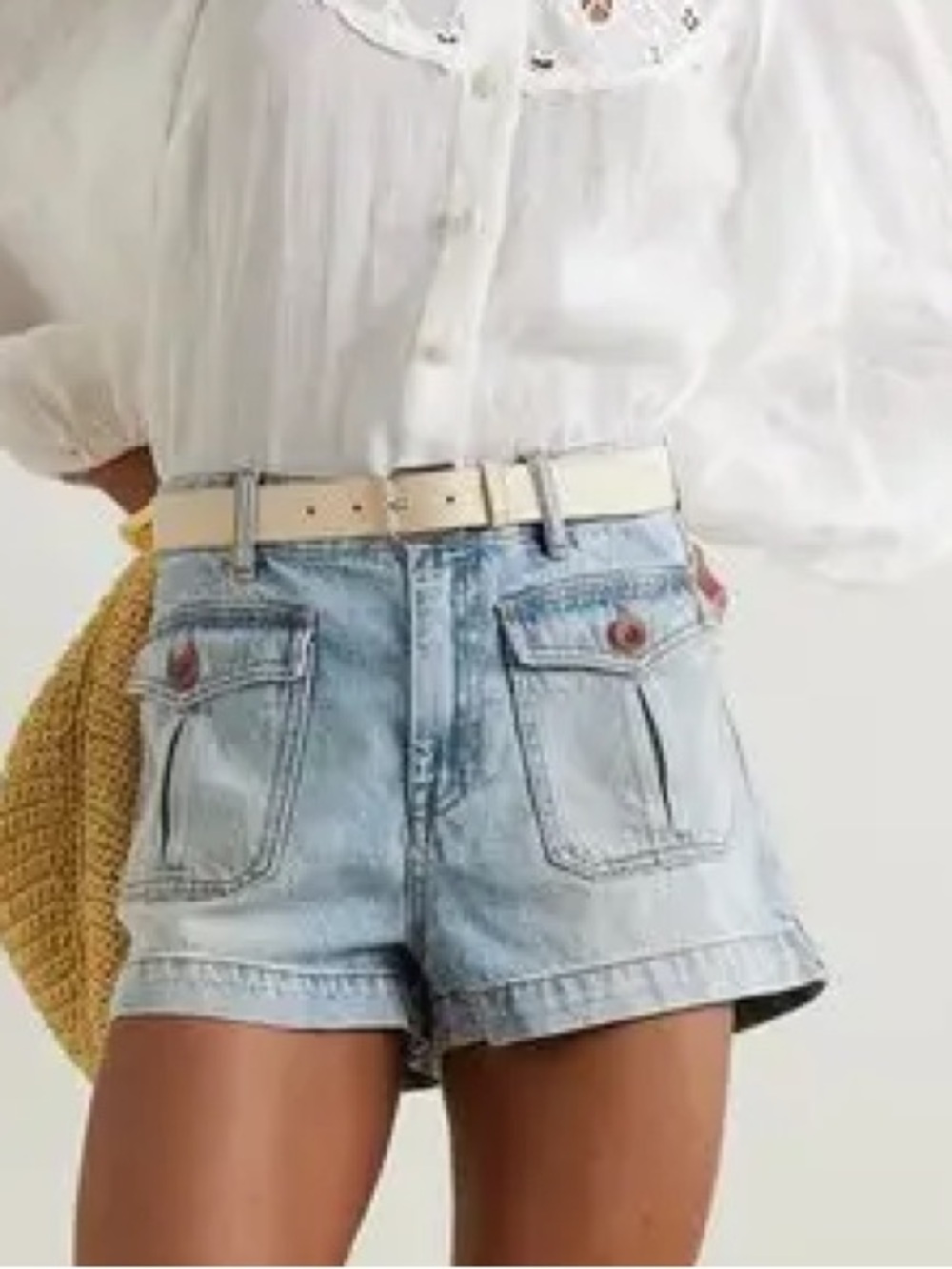 Zimmermann Light-Wash Denim Cargo Shorts size 3